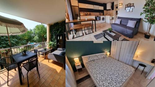 Les Hauts de Canet Appartement | "Le Liberty" Appartement calme et cosy avec vue piscine et montagnes