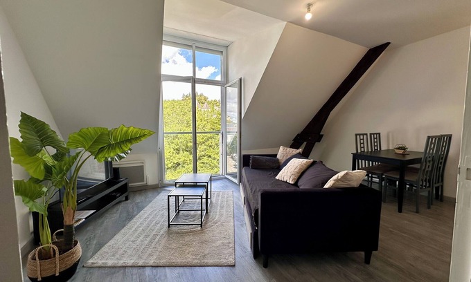 Chinon Appartement | Le Ronsard, Chinon View of the fortress & Collegiate church of Saint Mexme - Historic center 5mn