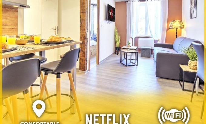 Banassac Appartement | Le Sabot - Netflix/Wi-Fi Fibre/Terasse - 4 pers