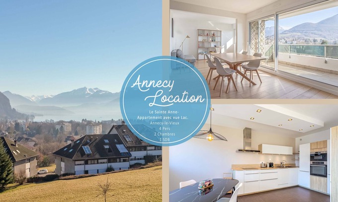 Annecy-le-Vieux Appartement | Le Sainte Anne- appartement avec vue Lac.