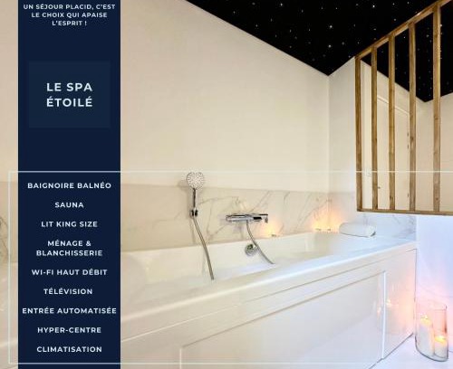 Mont-de-Marsan Appartement | Le SPA Étoilé - Baignoire Balnéo et Sauna Privatif