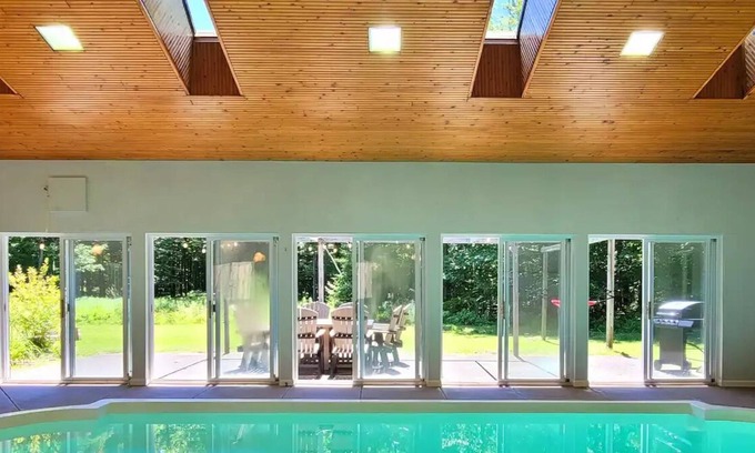 Scott Cabine | Log Cabin w/ Private Indoor Heated Pool-firepit - Game Room