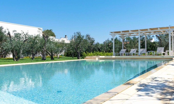 Spongano Appartement | Bel appartement avec piscine, climatisation, WIFI, TV, patio, vue panoramique et parking