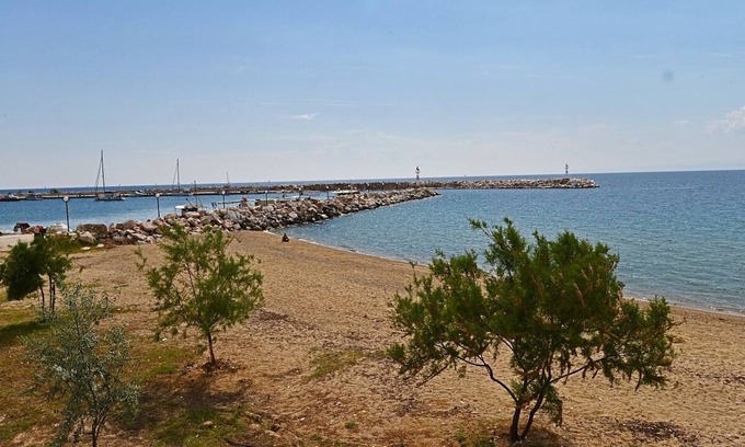 Skala Kallirachis Villa | Belle villa thassienne avec grand jardin verdoyant, belle vue sur la mer, à seulement 20 m d'une plage de sable!