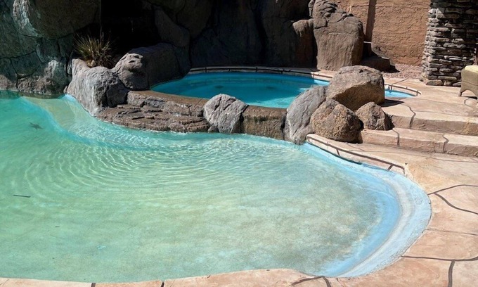 Gold Canyon Maison | LUX + Exciting Mt VIEWS: Theater, Pvt POOL & Spa, Fireplaces, Fire Pit, Mt Bikes
