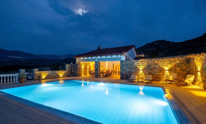 Mochlos Villa | Villa de rêve luxueuse, piscine, avec accès privée vers la mer
