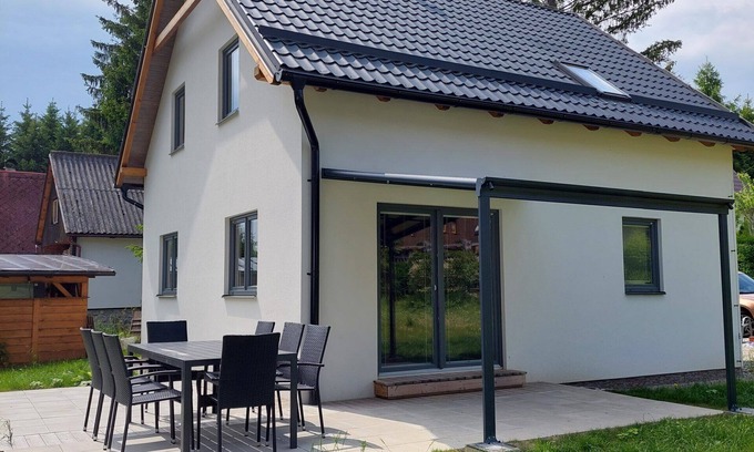 Karlovy Dvory Chalet De Ski | Luxurious, newly built vacation home near the Lipno reservoir with sauna.