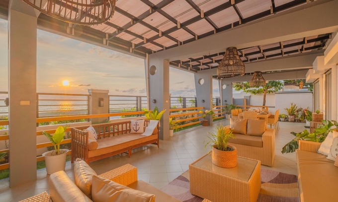 Bacnotan Villa | Luxurious,Private,Beachfront home with Garden and Stunning Pool Views