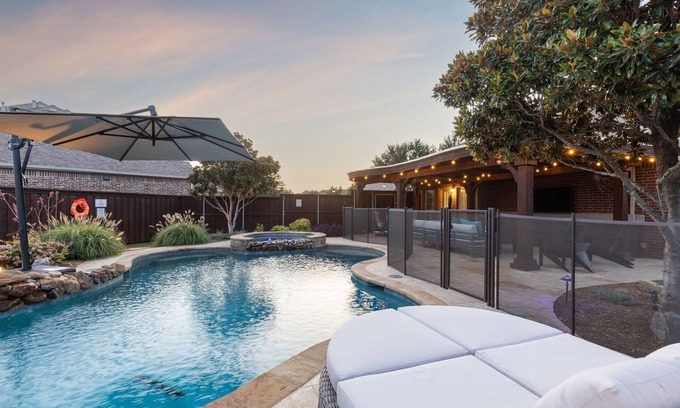 McKinney Maison | Luxury 4BR Smart Home w/Pool, Spa, Media Room & Pet-Friendly Yard