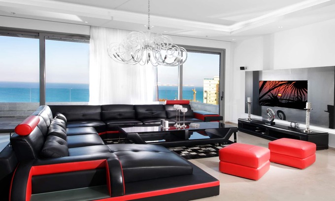 Bat Yam Appartement | penthouse sur la plage 5 chambres Piscine privée