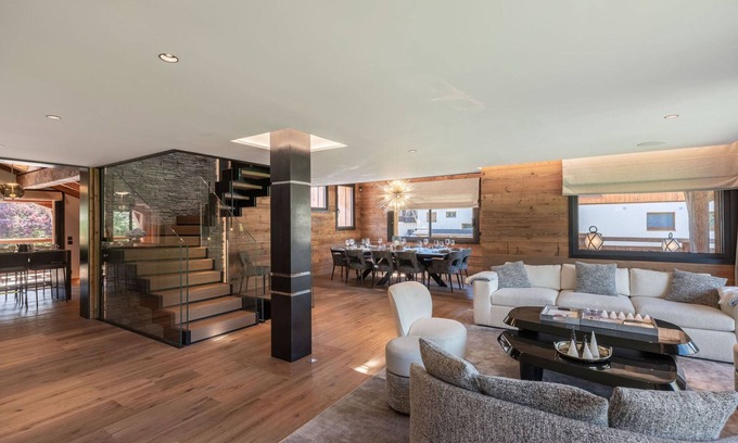 Megeve Chalet De Ski | Chalet de Lujo con Piscina, Sauna, Gimnasio y Cine