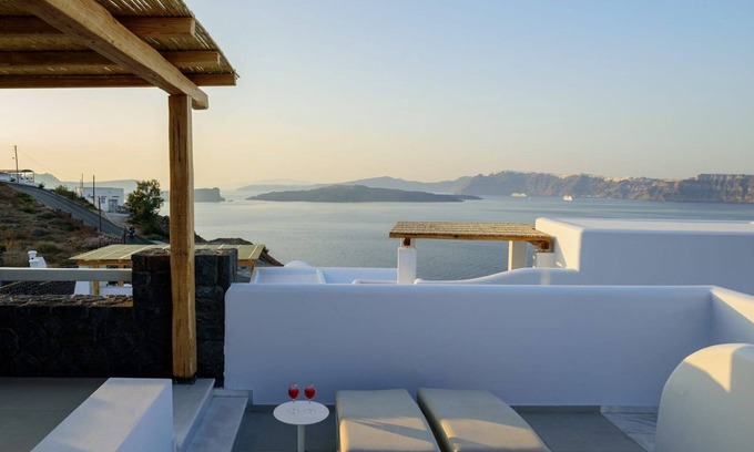 Akrotiri Villa | Luxury Santorini Villa | Villa Azure Aura | 4 Bedrooms | Private Pool & Stunning Caldera Views| Akrotiri