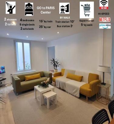 Vitry-sur-Seine Maison | Maison COSY 15 mn PARIS - Linges Hotel Confort