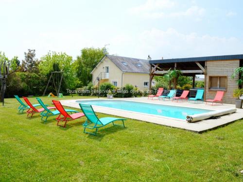 Saint-Paterne-Racan Maison | Maison de vacances avec piscine chauffée, spa, aire de jeux et jardin privatif en Touraine - FR-1-381-286