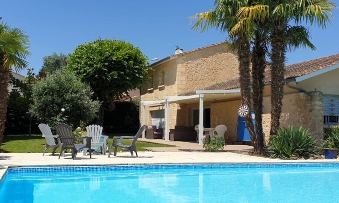 Bouliac Maison | Maison familiale en pierre aux portes de Bordeaux, jardin ombragé et piscine
