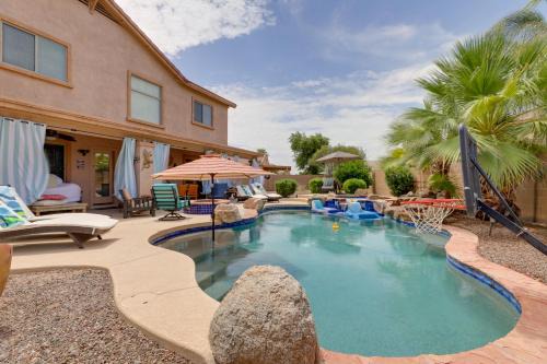 Maricopa Maison | Maricopa Desert Oasis Fenced Yard with Hot Tub