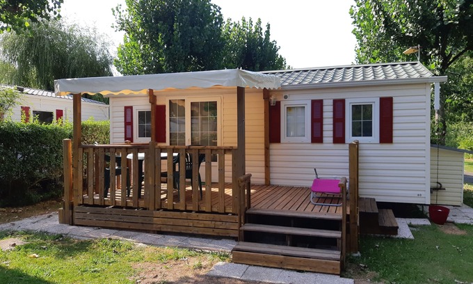 Ascarat Maison | MOBIL-HOME AVEC CLIMATISATION DANS CADRE CHAMPÊTRE
