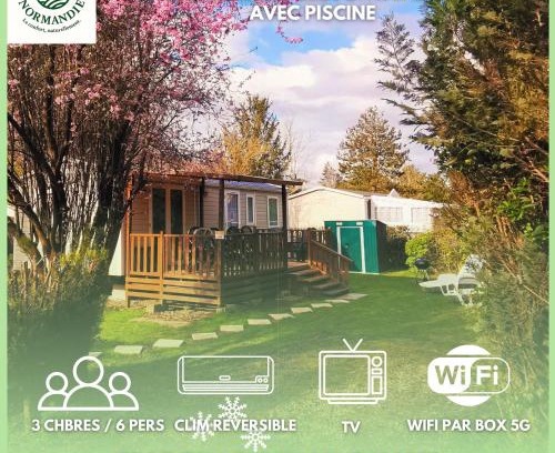 Ivry-la-Bataille Chalet De Ski | Mobile home 6P XL Climatisation TV WIFI parcelle XXL au calme