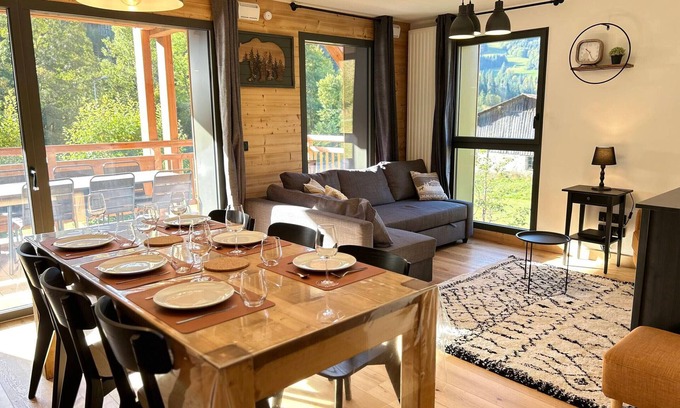 Les Gets Appartement | Appartement neuf aux Gets, proche remontées mécaniques, terrasse sud, 6 couchages, garage, WiFi