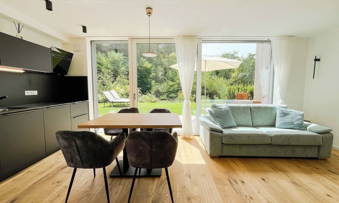 Sant'Andrea in Monte Appartement | modern, luxury, private entrance, garden, terrace, and stunning mountain views.