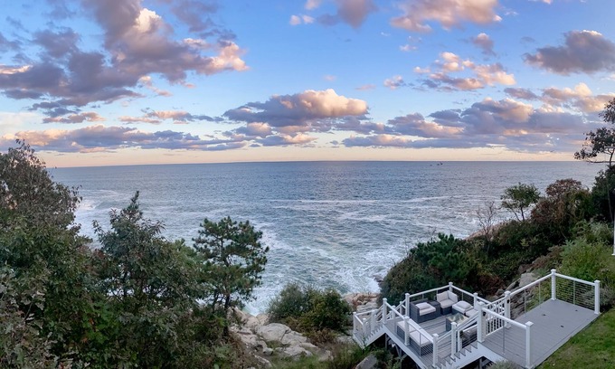 Gloucester Maison | Modern oceanfront home with scenic deck, grill, games, chef's kitchen, & W/D