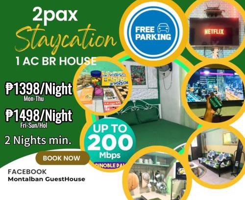 San Mateo Appartement | Montalban GuestHouse 1 AC Bedroom 200mbps FREE Netflix Parking Videoke Cook
