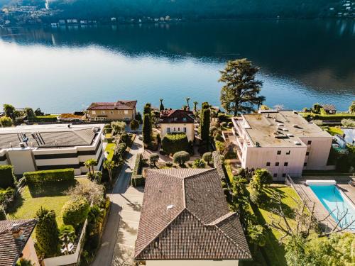 Morcote Appartement | Morcote Limone Suite mit traumhafter Seesicht