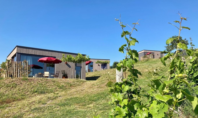 Kluesserath Maison | MoselHoch 2 is the middle of three vacation cottages on the edge of the vineyards.