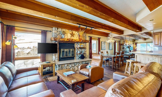 Crested Butte Copropriété | Mountain view condo with fireplace & W/D and access to shared hot tub