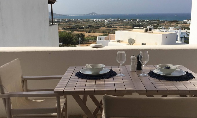 Agia Anna Appartement | ❤️Style cycladique terrasse vue spectaculaire