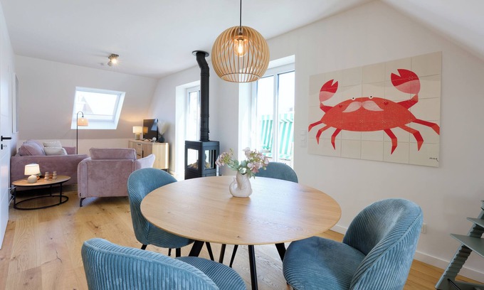 Langeoog Appartement | NEW Lüttje Stuuv - cozy vacation apartment with sauna and gas fireplace