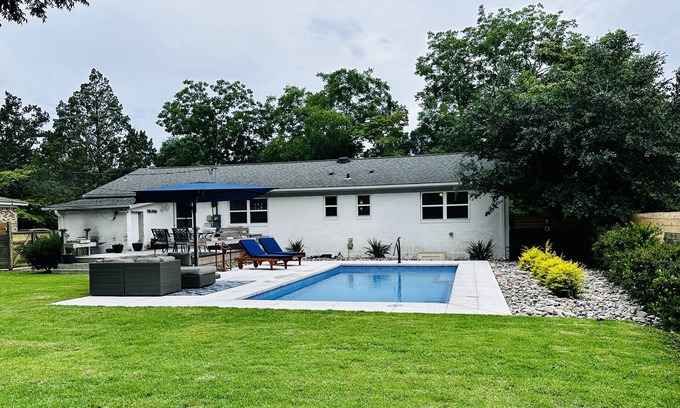 Green Meadow Maison | Newly renovated home with private heated saltwater pool, close to beach and UNCW