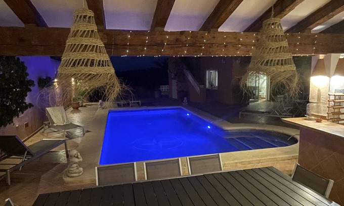 Pinar del Advocat Villa | Belle villa avec piscine, vue mer,wifi,airco,proche du centre et plages,jardin