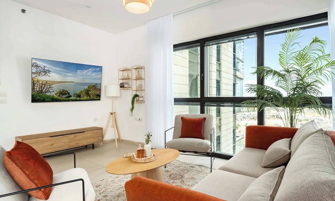 Bat Yam Appartement | O&O Group – Stylish 3BR Tower | Seaview | Parking