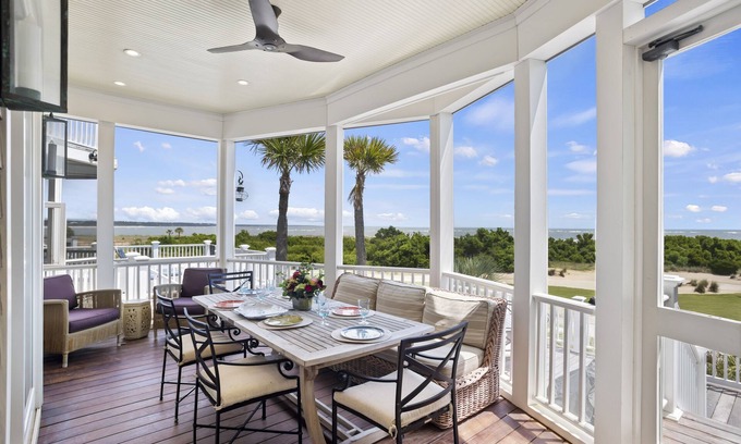 Ocean Point Maison | Ocean View Home in Gated Wild Dunes on Golf Course & Pool Access!