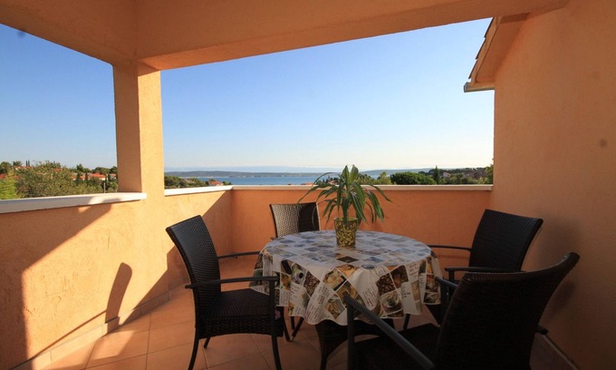 Zdrelac Appartement | Appartement d'une chambre avec la terrasse et la vue sur le mer Zdrelac, Pasman (A-8424-a)
