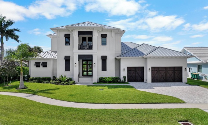 Marco Island Maison | Opulent custom waterfront home w/heated pool & spa