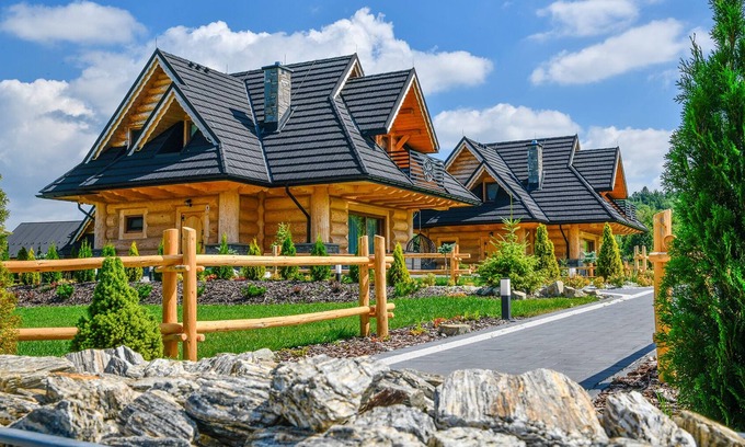 Szaflary Maison | Osada Guty - Cabane en rondins de luxe avec brique