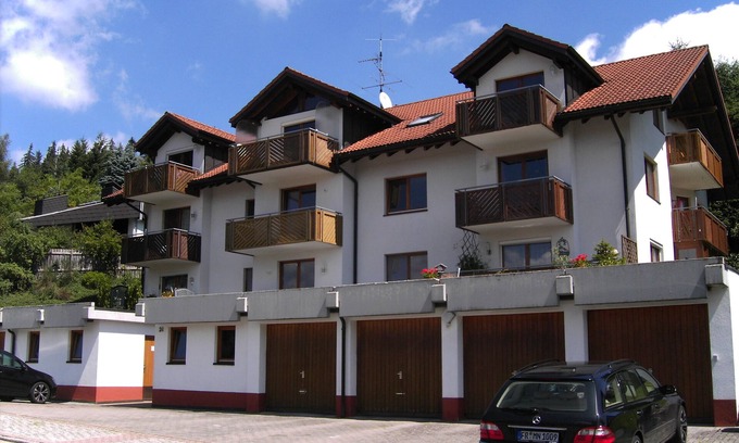 Neustadt Appartement | Panoramic view over Titisee-Neustadt in 2-room top floor apartment with balcony