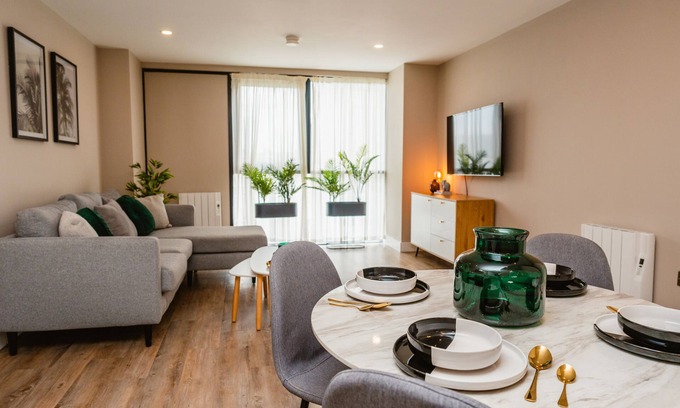 Hull Old Town Appartement | Vue sur Parc-de Luxe-Salle de bain privée séparée-2 Bedroom-Appartement
