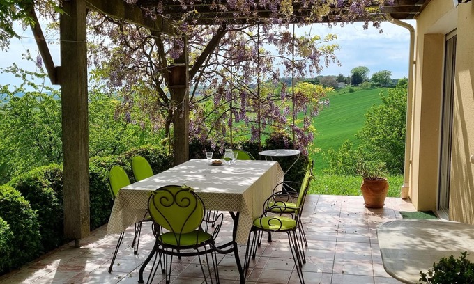 Roquecor Maison | Pech Ferrat, pleine campagne sur 1 Ha arboré, vue sur la vallée et les coteaux