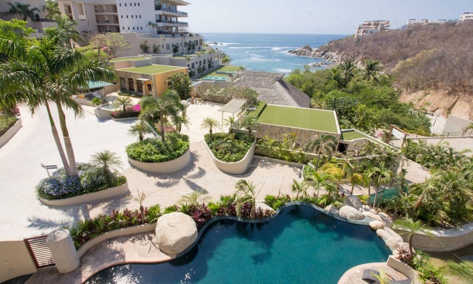 Santa Maria Huatulco Copropriété | Penthouse avec terrasse sur le toit, commodités et vue sur l'océan