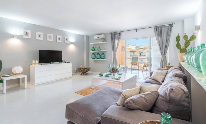 Colonia Sant Jordi Appartement | Appartement "Villa Marina 34" avec vue sur la mer, balcon et Wi-Fi.
