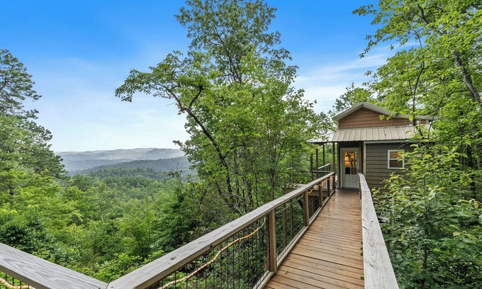 Brevard Cabine | Private Mountain Top Treehouse with Hot Tub