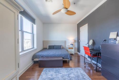 Hackensack River Waterfront Maison | Plush Queen near NYC access to a shared kitchen, living room and bathroom, plus on-site gym