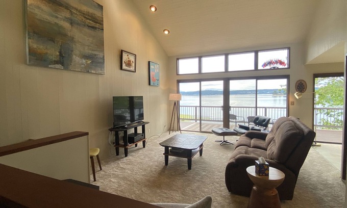 Gig Harbor Maison | Pacific NW Mid-Century Modern Waterfront Gem Located on Raft Island with Hot Tub by RedAwning