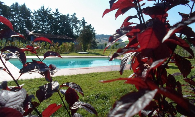 Lajatico Maison | PODERE BENEVENTO Maison Carmen dans une ferme, terrasse exclusive (40 m²) et piscine