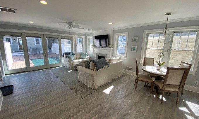Manasquan Maison | Pristine 3BR Home Steps From Beach w Deck, Pool/Hot Tub, Grill, Outdoor Dining