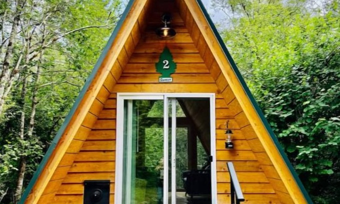 Yacolt Cabine | Private Cozy Aframe Sunset Cabin 2 @ Pull Caffe wood roasted coffee and bakery