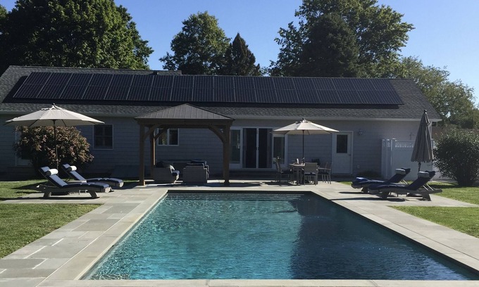 Silver Beach Maison | Private heated pool and spacious yard. 5 minute walk to the beach.